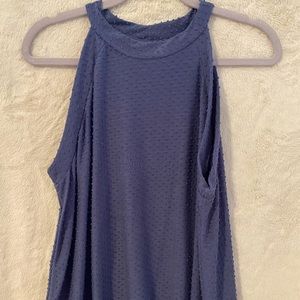 Blue knit halter top